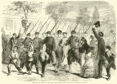 Arrivée à Paris de prisonniers prussiens après la bataille devant Bagneux, octobre 1870 - English School