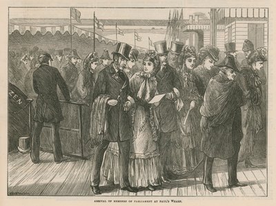 Arrivée des membres du Parlement à St Pauls Wharf - English School