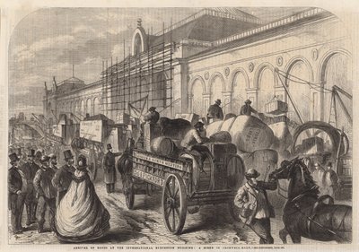 Arrivée des marchandises au bâtiment de l