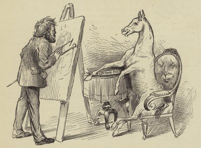 Artiste peignant un cheval - English School