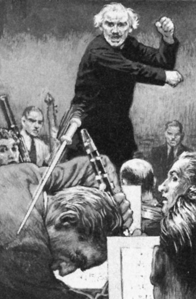 Arturo Toscanini jetant sa baguette à un joueur fautif - English School