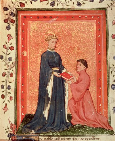 Thomas Hoccleve présentant son livre 