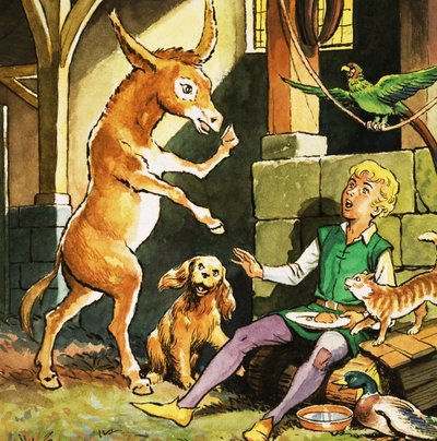 Âne sur ses pattes arrière - English School