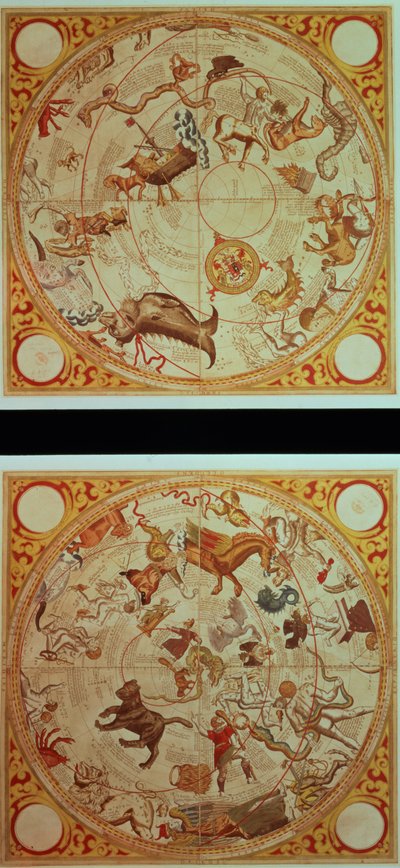 Calendrier astrologique, signes du zodiaque, c.1660 - English School