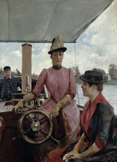 À la barre - Dames à bord du bateau fluvial Hassan - English School