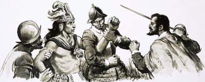 Atahualpa, le dieu-roi inca, est venu rencontrer les envahisseurs espagnols de manière amicale - English School
