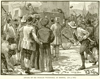 Attaque contre Sir Charles Wetherell à Bristol - English School