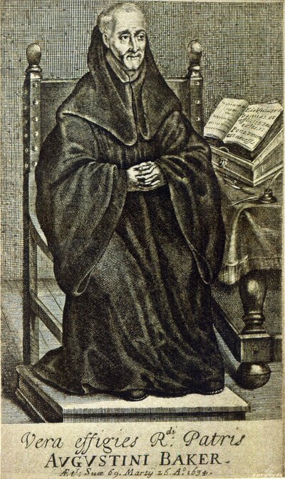 Augustini Baker, frontispice de Holy Wisdom, imprimé en 1634 - English School