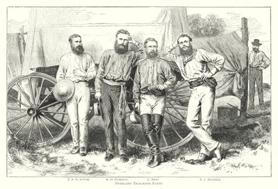 Australie : équipe du télégraphe transcontinental (gravure) - English School