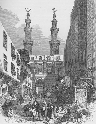 Bab El-Mutawellee, Le Caire, gravé par Josiah Wood Whymper - English School