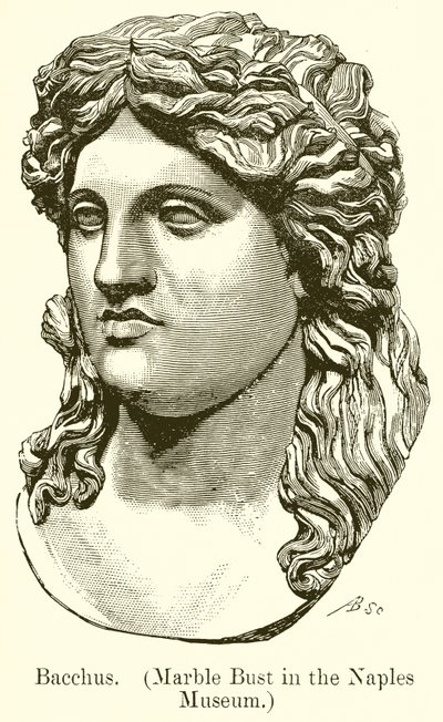 Bacchus. (Buste en marbre du musée de Naples) (gravure) - English School