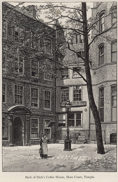 Arrière de Dicks Coffee House, Hare Court, Temple - English School