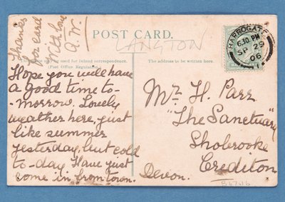 Dos de Jeu, carte postale représentant un match de football - English School