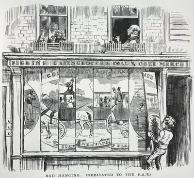 Mauvais accrochage (dédié aux R.A.s), illustration de Punch - English School