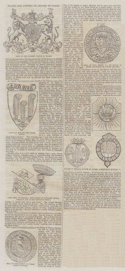 Insignes et devises des princes de Galles - English School