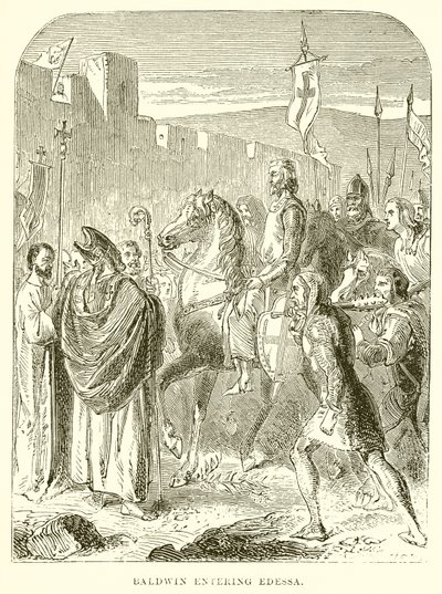 Baldwin entrant à Édesse (gravure) - English School