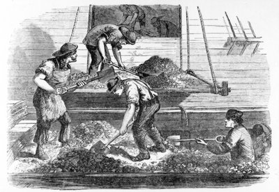 Les débardeurs au travail dans le Pool, illustration de 