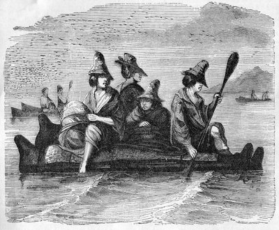 Balsas, ou Bateau de Peau, utilisé par les Natifs sur la Côte Américaine, illustration de 