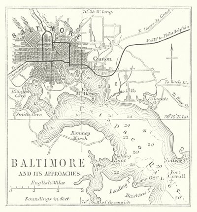 Baltimore et ses abords (gravure) - English School