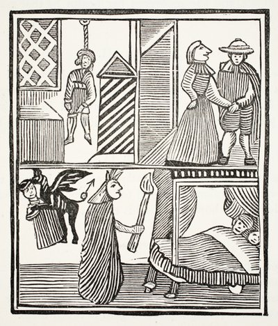La tragédie de Bateman, illustration de Chap-books du XVIIIe siècle par John Ashton, pub. 1882 - English School