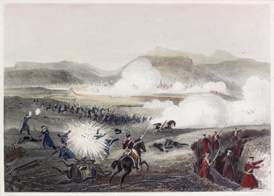 Bataille de Kars (gravure en couleur) - English School