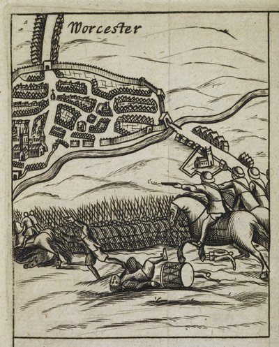 Scène de la bataille de Worcester, de 