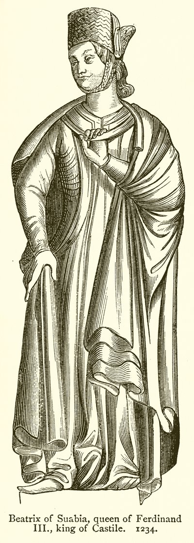 Béatrix de Souabe, reine de Ferdinand III, roi de Castille. 1234 - English School