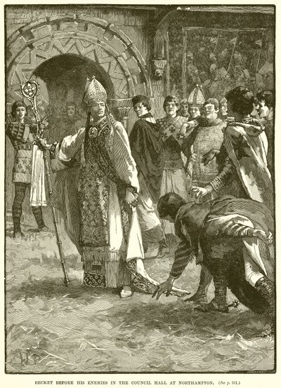 Becket devant ses ennemis dans la salle du conseil à Northampton - English School