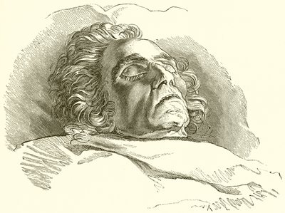 Beethoven sur son lit de mort - English School