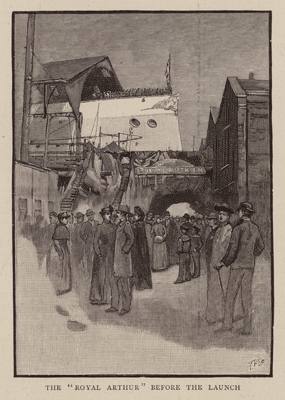Avant le lancement du HMS Royal Arthur - English School