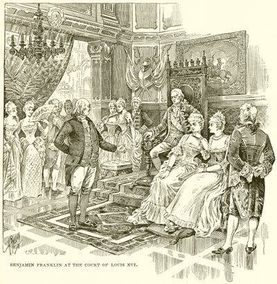 Benjamin Franklin à la cour de Louis XVI - English School