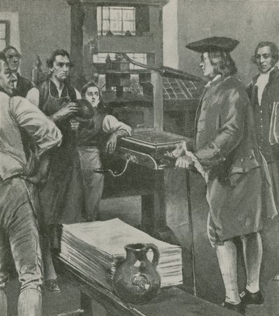 Benjamin Franklin rendant visite à l