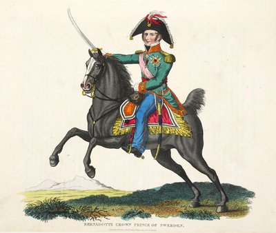 Bernadotte, Prince héritier de Suède, publié par Richard Evans, gravé par Romney, illustration de An Historical Account of the Battle of Waterloo par William Mudford, 1816 - English School