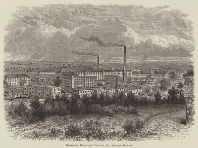 Moulins et village de Bessbrook, comté d