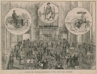 Exposition de vélos et tricycles à la mairie de Holborn - English School
