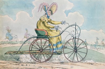 Bicyclette à trois roues, le passe-temps des dames, 1819 - English School