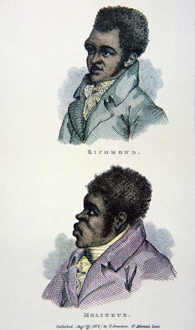 Bill Richmond et Tom Molineaux, gravure publiée en 1812 - English School