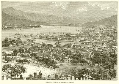Vue aérienne de Nagasaki, Japon - English School