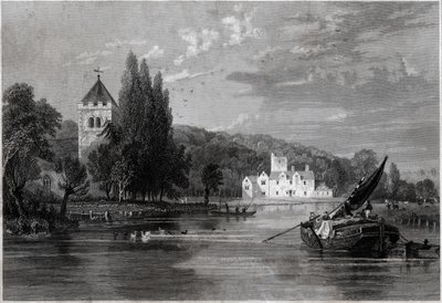 Abbaye de Bisham (gravure, vers 1850) - English School