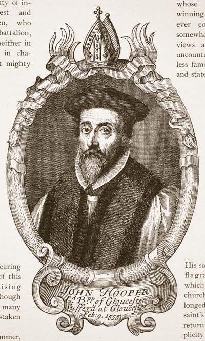 Évêque Hooper, illustration de The Church of England: A History for the People par H.D.M. Spence-Jones - English School