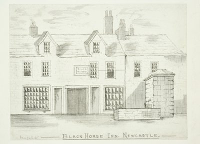 Black Horse Inn, Newcastle upon Tyne (encre (lavis) et plume et encre sur papier) - English School
