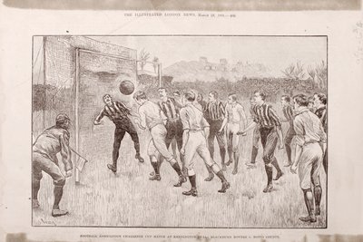 Blackburn Rovers contre Nottingham County au Kennington Oval, de The Illustrated Sporting and Dramatic News, 23 mars 1891 - English School