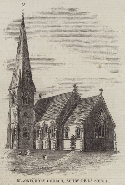 Église de Blackfordby, Ashby-de-la-Zouch (gravure) - English School