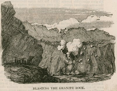 Explosion du rocher de granit, Rubislaw, Aberdeen - English School