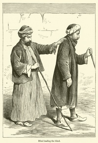 Les aveugles guidant les aveugles (gravure) - English School