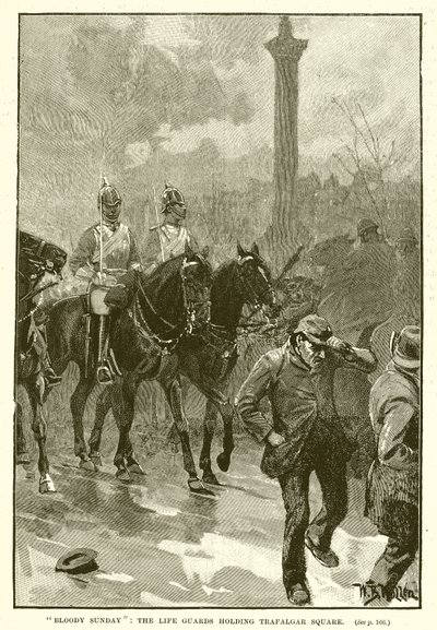 Dimanche sanglant : Les gardes à cheval tenant Trafalgar Square - English School