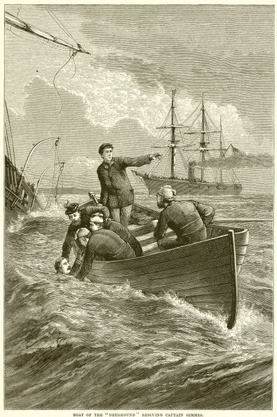 Bateau du Deerhound sauvant le capitaine Semmes - English School