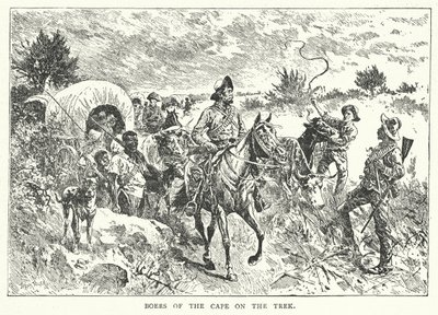 Les Boers du Cap au Trek (gravure) - English School