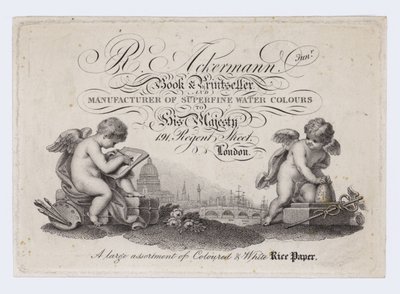 Libraire et imprimeur, R Ackermann Junior, carte de visite - English School