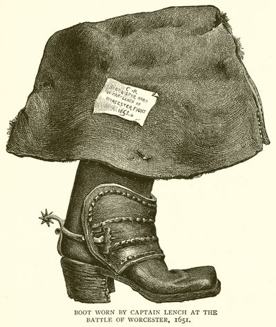 Botte portée par le capitaine Lench à la bataille de Worcester, 1651 - English School